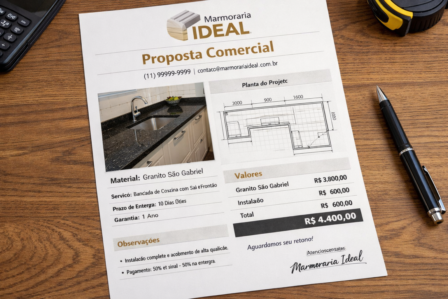 Proposta ideal para Marmorarias